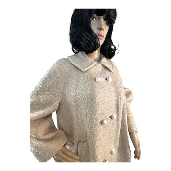 Vintage 1950's Craigleigh Ivory Blouce Double Breasted Swing Coat size large - Picture 16 of 17